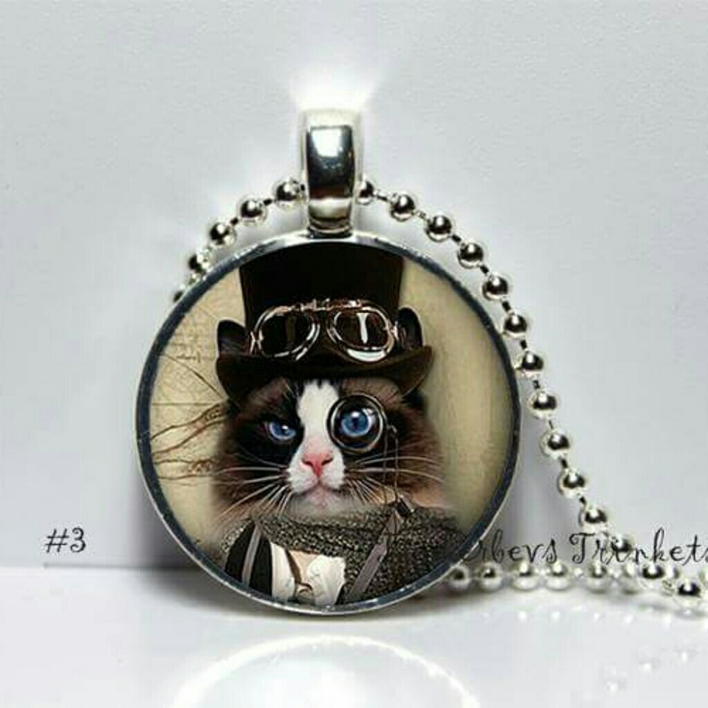 Cat Steampunk Necklace